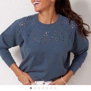 Spiritual Gangster Teal Eyelet Sweatshirt
